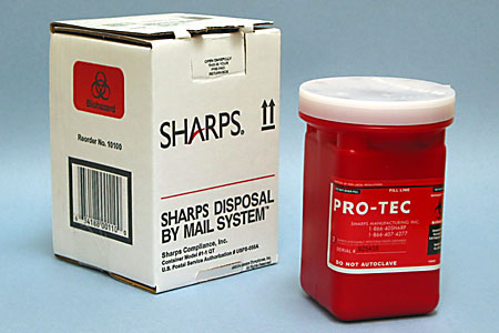 Sharps One Quart Disposal by Mail System for Needles