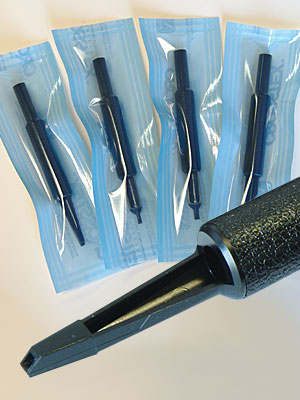 Sterilized Lexan 4 Needle Square Tip Flat Shader Tube