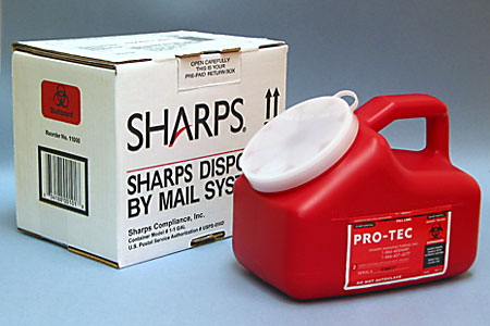 Sharps One Gallon Disposal by Mail System for Needles