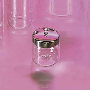 Pyrex Glass Jar with Stainless Steel Cover, 3" x 3"