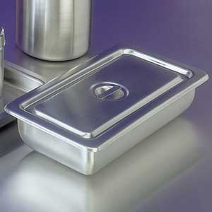 Stainless Steel Catheter Tray w/Cover, 8" x 4" x 2"