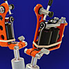 Orange Powder Coated Puma Quick Change Tattoo Machine with 10-Wrap Coils