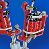 Red Powder Coated Puma Quick Change Tattoo Machine w/10-Wrap Coils