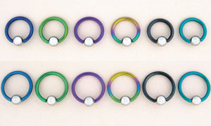 Niobium Captive Bead Rings with 1/4" Surgical Steel Ball