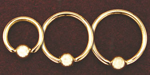 Solid Gold Bead Ring - 14 Gauge