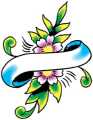 flower banner tattoo
