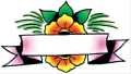 flower banner tattoo