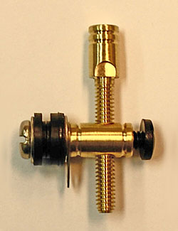 8-32 Round Brass Front Binding Post with Machined Brass Piston Contact Screw