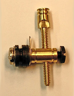 6-32 Round Brass Front Binding Post with Machined Brass Piston Contact Screw