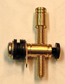 8-32 Round Brass Front Binding Post with Machined Brass Plain Contact Screw