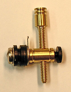 6-32 Round Brass Front Binding Post with Machined Brass Plain Contact Screw