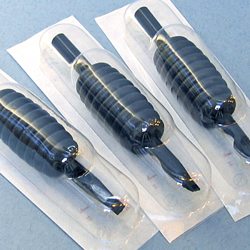 Sterilized Black 7 Needle Square Tip Flat Shader Tube - fits 6 & 7 needle flat and 7 needle magnum