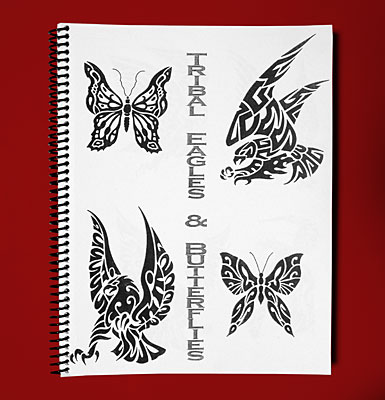 Sketch Sheets - Tribal Eagles and Butterflies