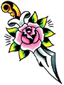 rose dagger tattoo