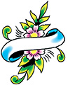 flower banner tattoo